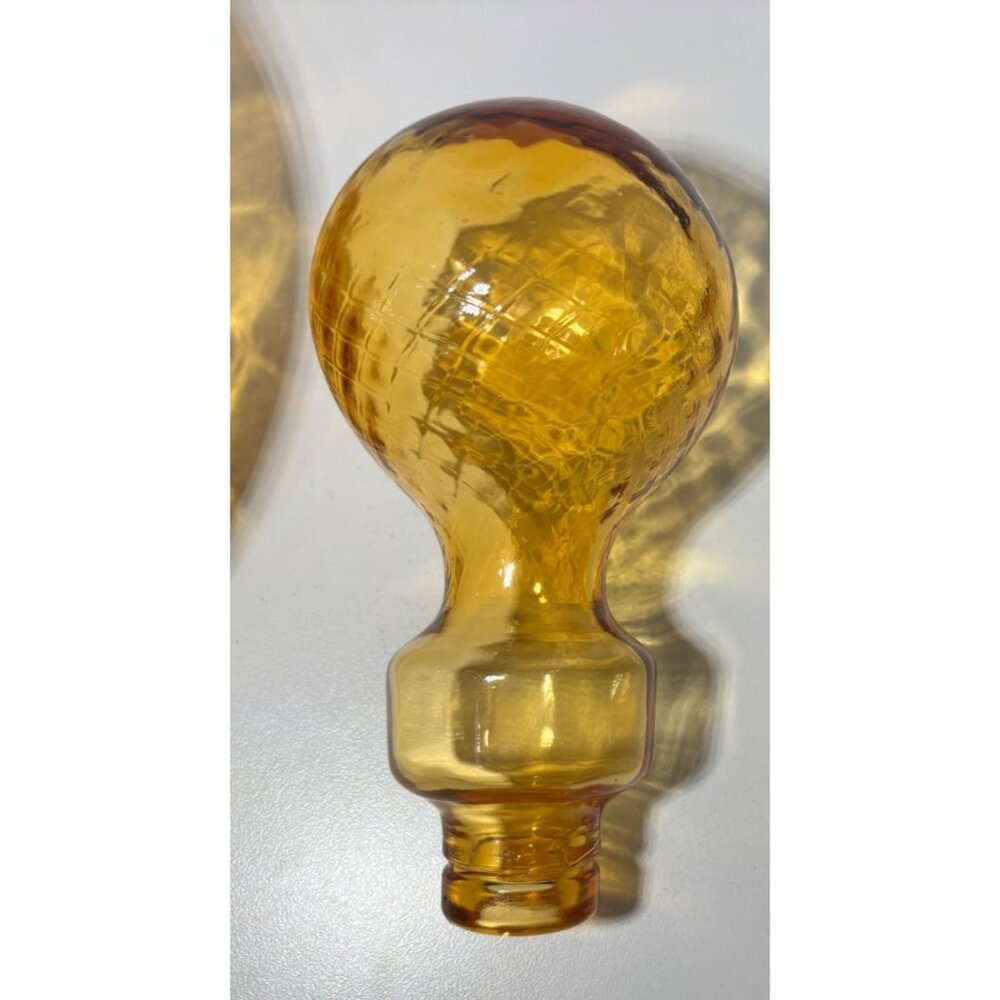 Vintage Empoli Deep Amber Genie Bottle Ship's Decanter with Stopper Quilted Opti - Picture 5 of 8